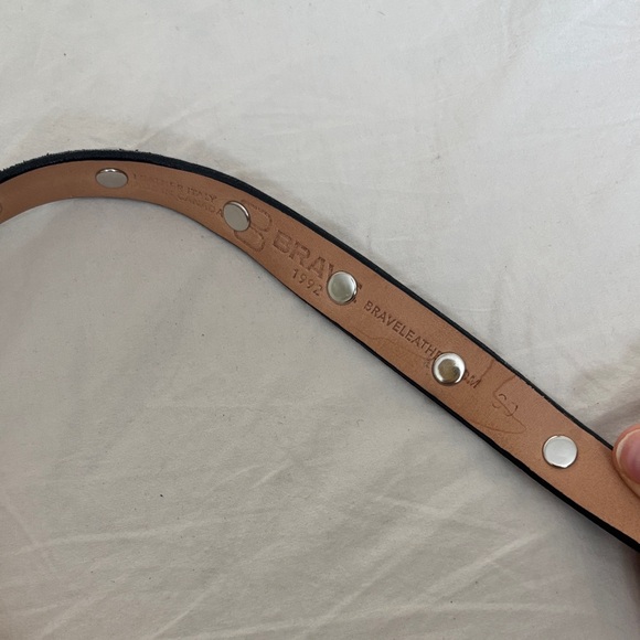 KHAITE Black Leather Studded Belt with Silver Hardware - Picture 3 of 8